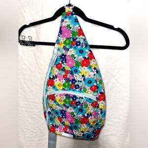 VERA BRADLEY Essential Compact Sling Backpack Bag in Far Out Floral